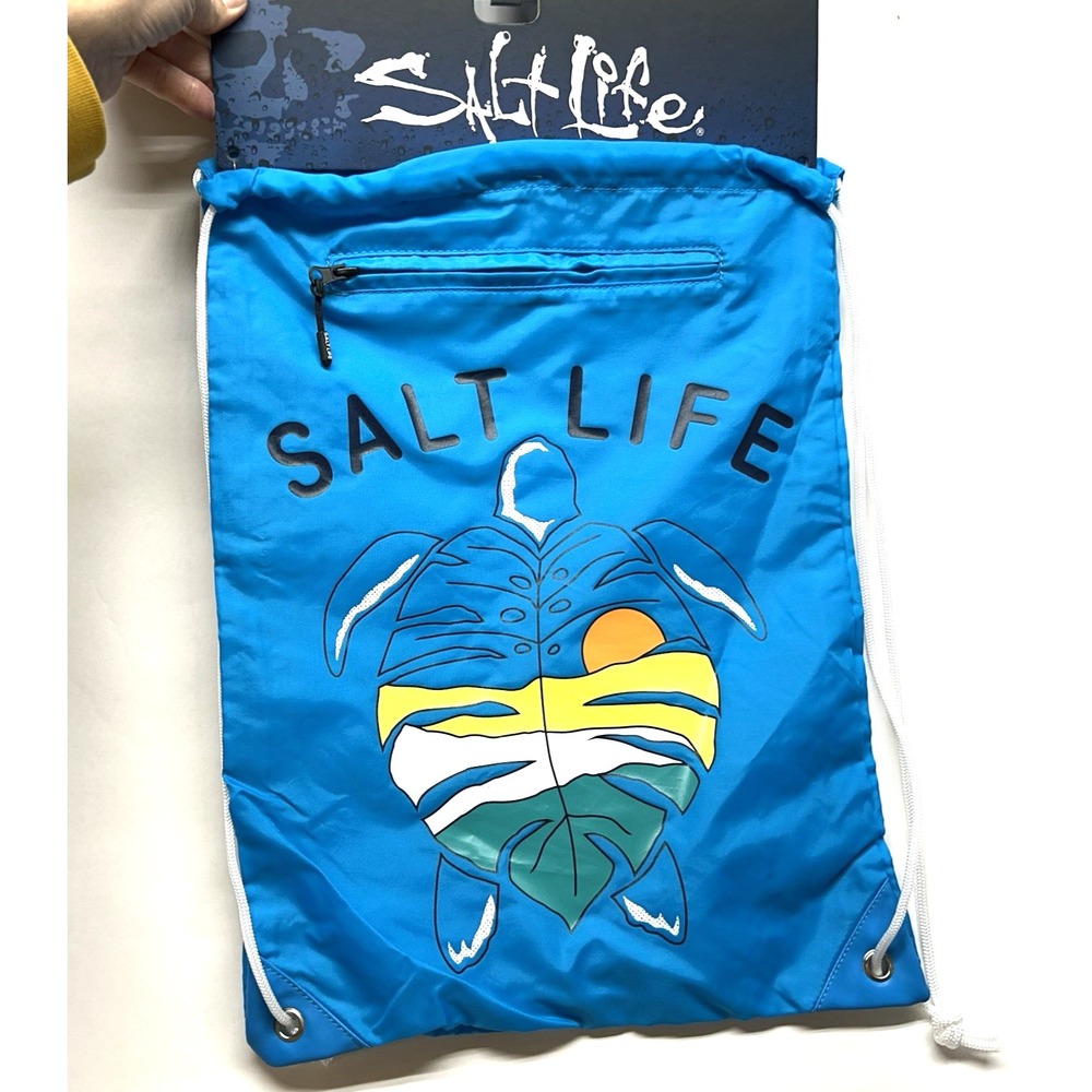 Salt Life SB995 Turquoise Cinch Beach Travel Gym OSFM Bag Backpack (SHL)